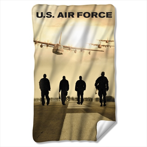 Af123-bkt1-0 36 X 60 In. Air Force And Long Walk Fleece Blanket - White