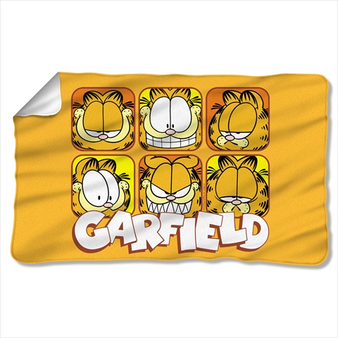 Gar528-bkt1-0 36 X 60 In. Garfield And Faces Fleece Blanket - White