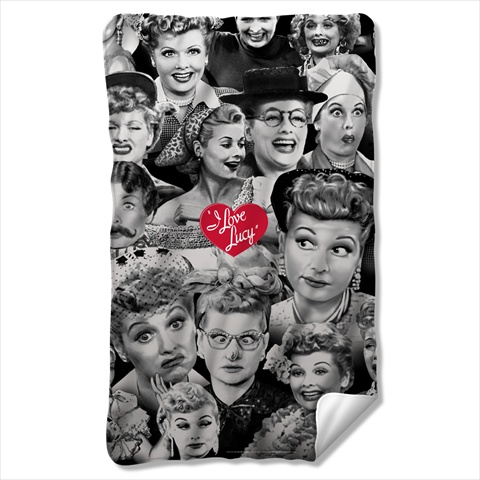 Lb241-bkt1-0 36 X 60 In. Lucy And Faces Fleece Blanket - White