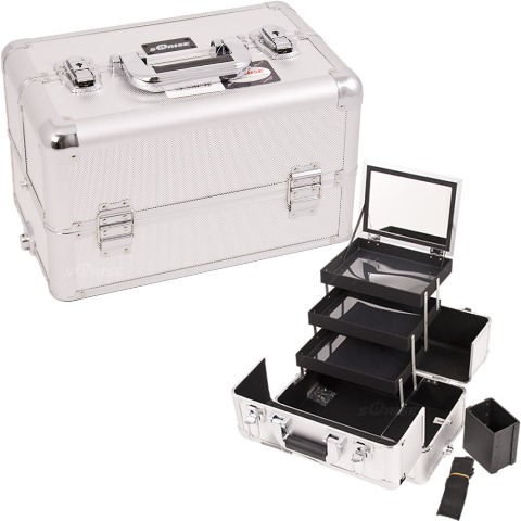 E3305dtsl Silver Dot Pro Makeup Case