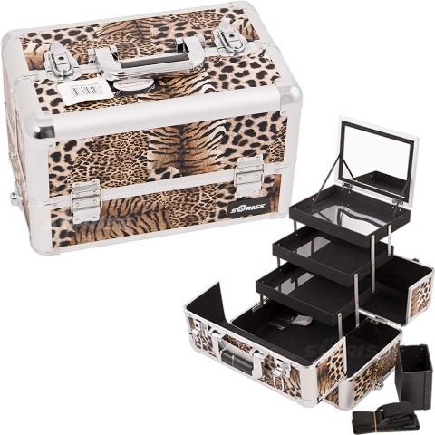E3305lpbr Leopard Brown Pro Makeup Case