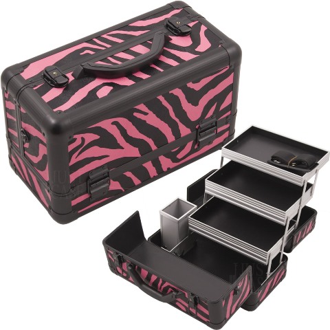 Zebra Hot Pink Pro Makeup Case