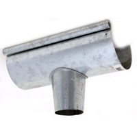 2509 Half Round End With Outlet - 5 X 3 In. Galvanized