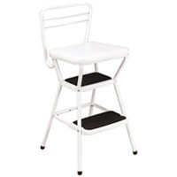 11130wht White Chair & Step Stool
