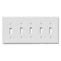 Cooper Wiring 2155w-box 5 - Gang Toggle Switch Plate, White
