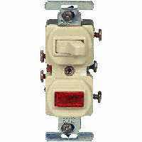 Cooper Wiring 277v-box 15-amp 120-volt Toggle Switch With Pilot Light - Ivory