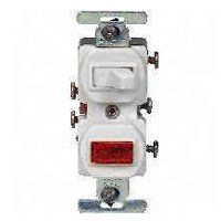 Cooper Wiring 277w-box 15-amp 120-volt Combination 1-pole Switch And Pilot Light - White