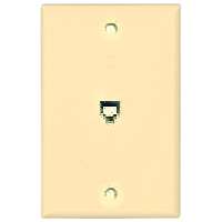Cooper Wiring 3532-4v Flash Mint Phone Wall Jack - Ivory