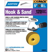 49221 5 In. Hook & Sand Disc 8 Hole 120 Grit