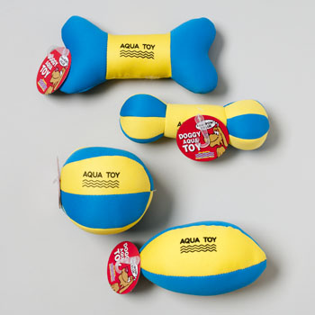 66745pn Dog Toy Aqua Flotable Blue Yellow 4 Styles In Pdq Pack Of 36