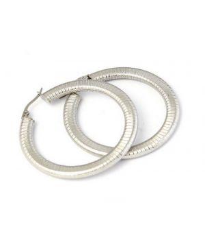 919-004-e Stainless Steel Omega Hoop Earrings