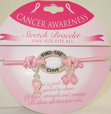 B2320 Cure Breast Cancer Pink Stretch Bracelet - Pack Of 2