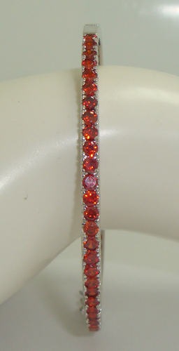 CB53RUBY Cz Bangle Bracelet RUBY RED Crystal