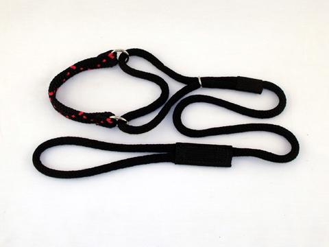 Pmm06black-red Martingale Dog Leash 6 Ft. Medium, Black And Red