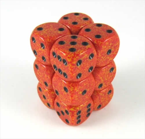 Manufacturing 25703 Fire Speckled - 6 Sided 16 mm Dice Set Of 12