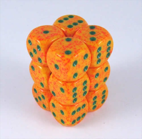 Manufacturing 25712 Lotus Speckled - 6 Sided 16 mm Dice Set Of 12