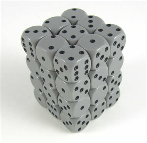 UPC 601982022013 product image for Manufacturing 25810 Opaque Dark Grey With Black - 12 mm Six Sided Dice Set Of 36 | upcitemdb.com