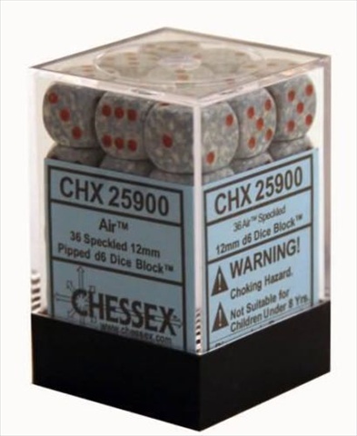 Manufacturing 25900 Air Speckled - 6 Sided 12 mm Dice Set Of 36