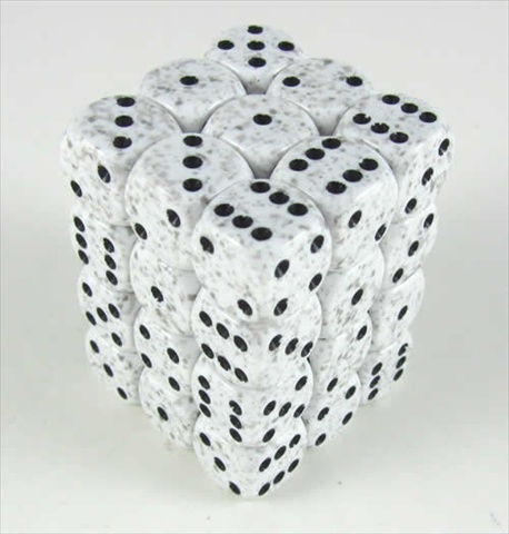 Manufacturing 25911 Arctic Camo Speckled - 6 Sided 12 mm Dice Set Of 36