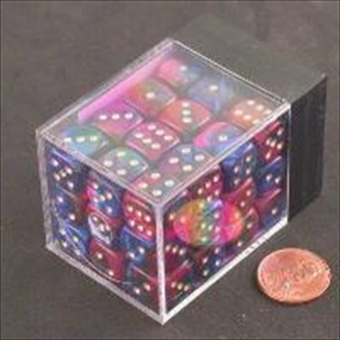 Manufacturing 26828 D6 Cube Gemini Set Of 36 Dice, 12 Mm - Blue & Purple With Gold Numbering