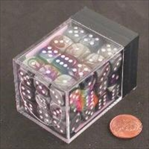 Manufacturing 26832 D6 Cube Gemini Set Of 36 Dice, 12 Mm - Purple & Steel With White Numbering