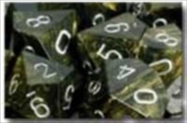 Manufacturing 27418 Leaf Black And Gold With Silver Numbering Dice Set Of 7