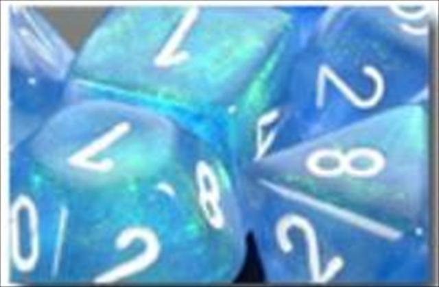 Manufacturing 27426 Borealis Sky Blue With White Numbering Dice Set Of 7