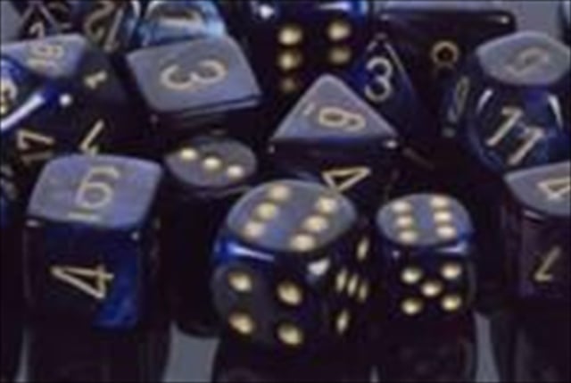 Manufacturing 27427 Scarab Royal Blue With Gold Numbering Dice Set Of 7