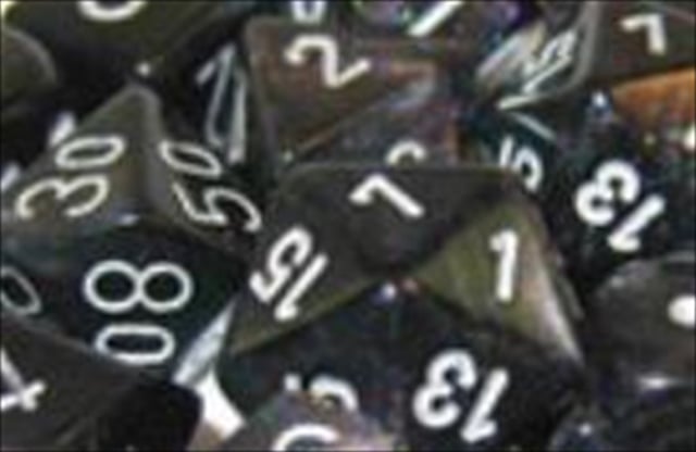Manufacturing 27428 Borealis Smoke With Silver Numbering Dice Set Of 7