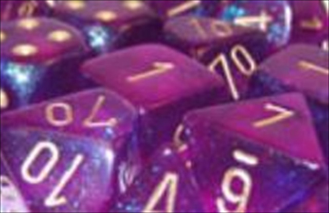 Manufacturing 27467 Borealis Royal Purple With Gold Numbers Dice Set Of 7