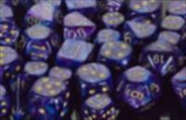 Manufacturing 27497 Lustrous Purple With Gold Numbers Dice Set Of 7