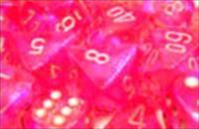 Manufacturing 27604 16 Mm Borealis Pink With Silver Numbering D6 Dice Set Of 12
