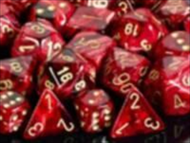 Manufacturing 27634 16 Mm Vortex Burgundy With Gold Numbers D6 Dice Set Of 12