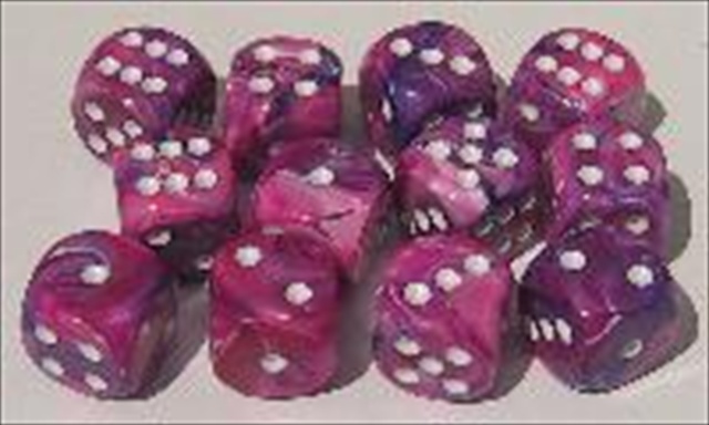 Manufacturing 27657 16 Mm Festive Violet With White Numbers D6 Dice Set Of 12