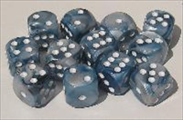 Manufacturing 27690 16 Mm Lustrous Slate With White Numbers D6 Dice Set Of 12