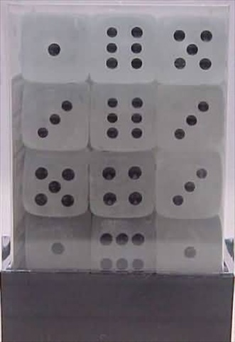 Manufacturing 27801 12 Mm Frosted Clear With Black Numbering D6 Dice Set Of 36