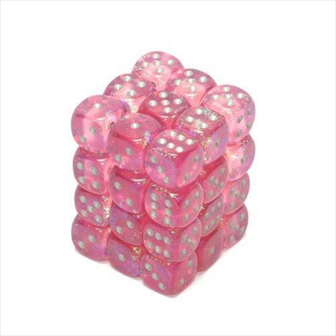 Manufacturing 27804 12 Mm Borealis Pink With Silver Numbering D6 Dice Set Of 36