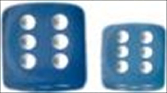 Manufacturing 27816 12 Mm Frosted Carribean Blue With White Numbers D6 Dice Set Of 36