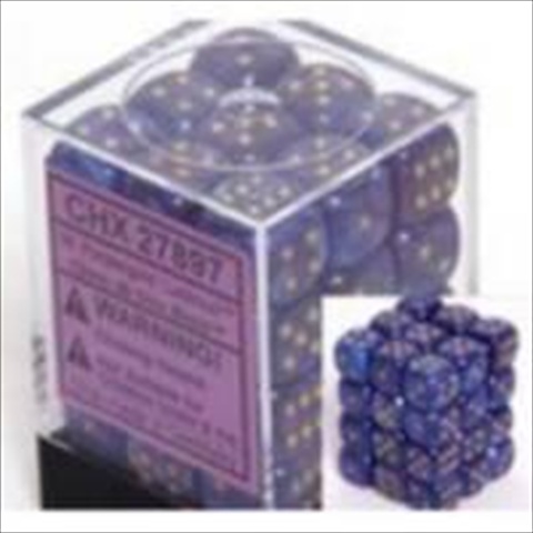Manufacturing 27897 12 Mm Lustrous Purple With Gold Numbers D6 Dice Set Of 36