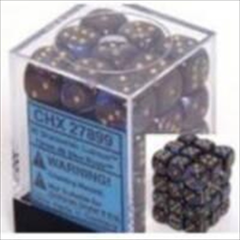 Manufacturing 27899 12 mm Lustrous Shadow With Gold Numbers D6 Dice Set Of 36