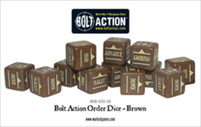 Dice09 Bolt Action - Orders Dice - Brown