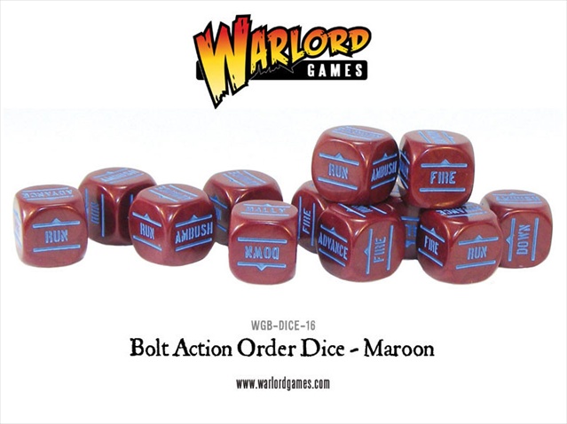 Dice16 Bolt Action Orders Dice - Maroon