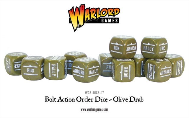 Dice17 Bolt Action Orders Dice - Olive Drab