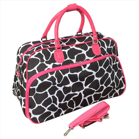 812014-603-br-f 21 In. Giraffe Carry-on Shoulder Tote Duffel Bag, Pink