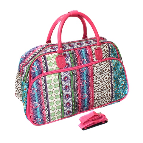 812014-647f 21 In. Artisan Carry-on Shoulder Tote Duffel Bag, Multicolor