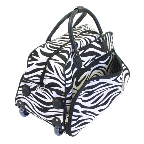 8136122021t 21 In. Vacation Deluxe Carry-on Rolling Duffel Bag, Zebra