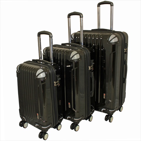 Tsa Locks Hardside Upright Spinner Luggage Set, Black - 3 Piece