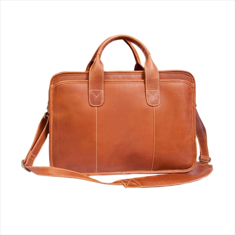 Cs223-26 15 In. Buffalo Valley Leather Briefcase, Distressed Tan