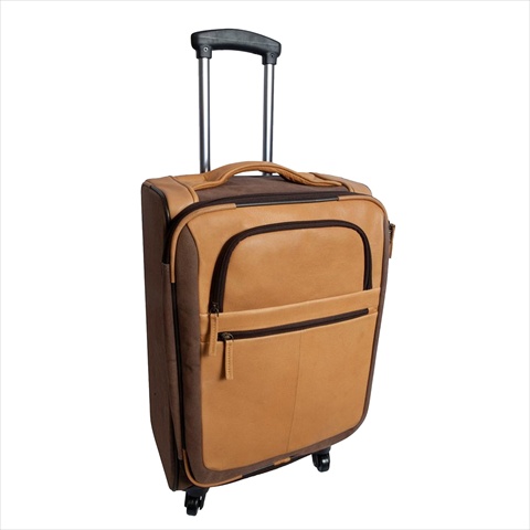 Ct306d 22 In. Switzer Canyon Spinner Carry-on Upright Leather Suitcase, Brown