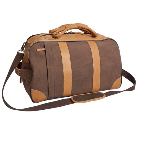 Ct308d 20 In. Stilson Canyon Leather And Canvas Rolling Duffel Bag, Brown